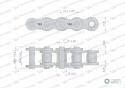 Łańcuch rolkowy wzmocniony przemysłowy 08BH-1 (R1 1/2) 2.5 m Waryński