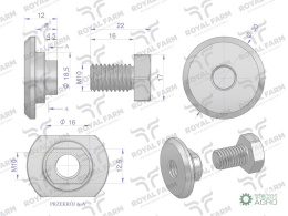 Śruba nożyka kpl. M10x22 zastosowanie Famarol ROYAL FARM