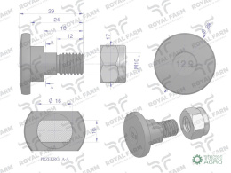 Śruba nożyka kpl. M10x29 ROYAL FARM