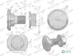 Śruba nożyka kpl. M12x26 zastosowanie Fella ROYAL FARM 426887