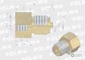 Złączka manometryczna gwint zewnętrzny M20x1.5 x gwint wewnętrzny G1/4" (mosiądz) POLMO