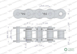 Łańcuch rolkowy z oringiem ANSI A 60 (R1 3/4) 5m Waryński