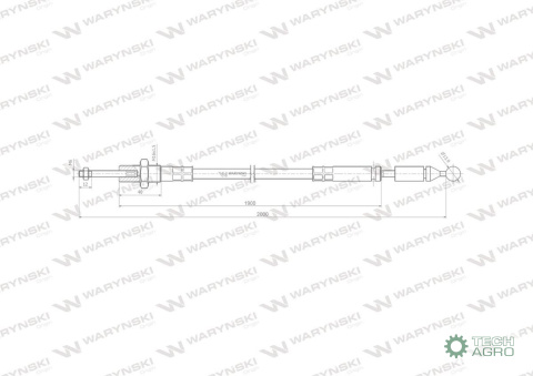 Linka do sterowania rozdzielaczem na kulkę (stalowa) L-2000mm Waryński