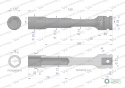 Nasadka udarowa 1/2", sześciokątna slim przelotowa ze stali CrMo 15mm długość 150 mm, stosowane w mechanice do kluczy udarowych