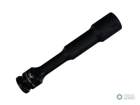 Nasadka udarowa 1/2", sześciokątna slim przelotowa ze stali CrMo 19mm długość 150 mm, stosowane w mechanice do kluczy udarowych Nasadka udarowa 1/2", sześciokątna slim przelotowa ze stali CrMo 19mm długość 150 mm, stosowane w mechanice do kluczy udarowych