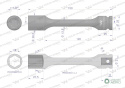 Nasadka udarowa 1/2", sześciokątna slim ze stali CrMo 19mm długość 150 mm, stosowane w mechanice do kluczy udarowych, Waryński
