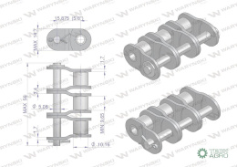 Półogniwo łańcucha P10B-3 (R3 5/8) Waryński ( sprzedawane po 5 )