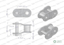 Półogniwo łańcucha prosta płytka P12B-1 (R1 3/4) Waryński ( sprzedawane po 10 )