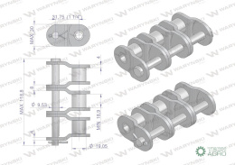 Półogniwo łańcucha wzmocnione P20A-3 ANSI A 100 (R3 1.1/4) Waryński ( sprzedawane po 3 )