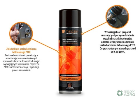Smar syntetyczny penetrujący z teflonem PTFE 500ml / TEGER