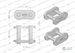 Zamek łańcucha przemysłowego Z08AH-1 ANSI A 40H (R1 1/2) Waryński ( sprzedawane po 10 )