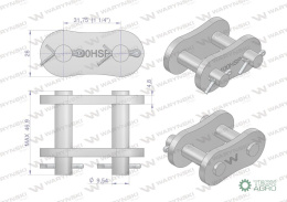 Zamek łańcucha wzmocnionego Z100SP (R1 1.1/4) Waryński ( sprzedawane po 5 )