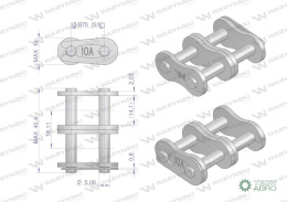 Zamek łańcucha wzmocnionego Z10A-2 ANSI A 50 (R2 5/8) Waryński ( sprzedawane po 5 )