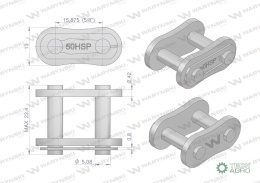 Zamek łańcucha wzmocnionego Z50SP (R1 5/8) Waryński ( sprzedawane po 5 )