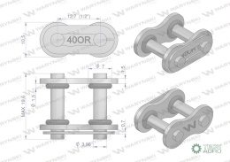 Zamek łańcucha z oringiem ANSI A 40 (R1 1/2) Waryński ( sprzedawane po 5 )