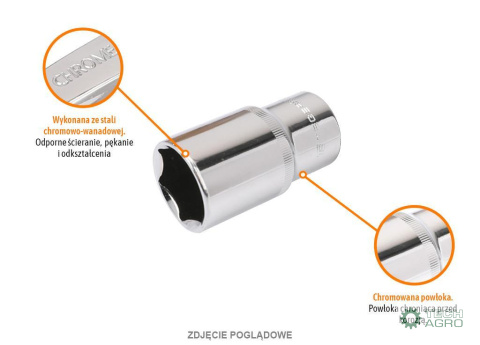 Klucz nasadowy 1/2" sześciokątny długi 15 mm / TEGER