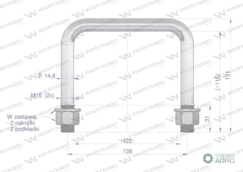 Jarzmo, Cybant, M16 122X115,1117780010/U, Waryński