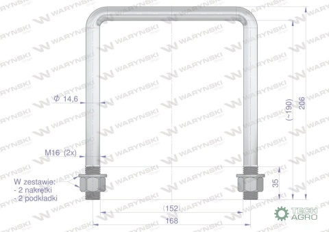 Jarzmo, Cybant, M16 152x190, Waryński