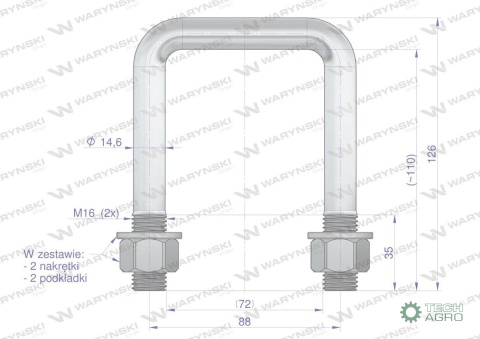 Jarzmo, Cybant, M16 72x110, Waryński