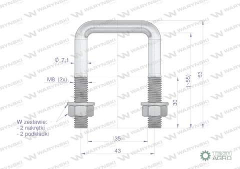 Jarzmo, Cybant, M8 35x55, Waryński