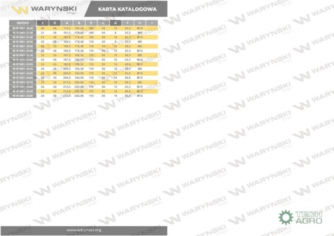 Koło łańcuchowe, hartowane 16B1 (R1 1)Z-13 otwór 30mm, Waryński