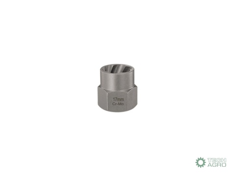 Nasadka do odkręcania uszkodzonych śrubi nakrętek, (17mm) - kute/ stal Cr-Mo, Teger