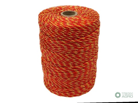 Plecionka, do elektryzatora 2mm,3x0,16mm SS żółto-pomarańczowa 250m, Royal Farm