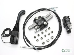 Zestaw (1 sekcja pływająca) do ŁadowaczTUR -Rozdzielacz 40L 2-sekcyjny + Elektrozawór + Joystick z przyciskiem + Elementy złączn