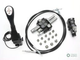 Zestaw (1 sekcja pływająca) do ŁadowaczTUR -Rozdzielacz 40L 2-sekcyjny + Elektrozawór + Joystick z przyciskiem + Elementy złączn