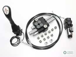 Zestaw (1 sekcja pływająca) do ŁadowaczTUR -Rozdzielacz 80L 2-sekcyjny + Elektrozawór + Joystick z przyciskiem + Elementy złączn