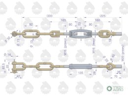 Łańcuch boczny 46450390 46650400 C-360 ORYGINAŁ URSUS