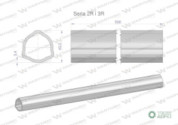 Rura zewnętrzna Seria 2R i 3R do wału 660 przegubowo-teleskopowego 43.5x3.4 mm 535 mm WARYŃSKI