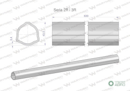 Rura zewnętrzna Seria 2R i 3R do wału 760 przegubowo-teleskopowego 43.5x3.4 mm 635 mm WARYŃSKI