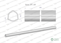 Rura zewnętrzna Seria 2R i 3R do wału 1010 przegubowo-teleskopowego 43.5x3.4 mm 885 mm WARYŃSKI