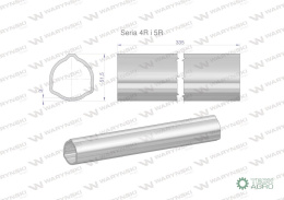 Rura zewnętrzna Seria 4R i 5R do wału 460 przegubowo-teleskopowego 51.5x3 mm 335 mm WARYŃSKI