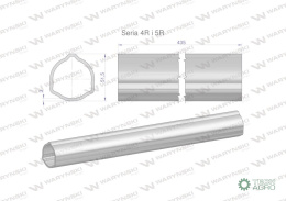 Rura zewnętrzna Seria 4R i 5R do wału 560 przegubowo-teleskopowego 51.5x3 mm 435 mm WARYŃSKI