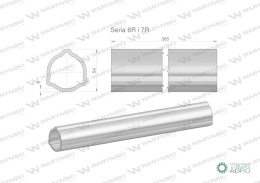 Rura zewnętrzna Seria 6R i 7R do wału 510 przegubowo-teleskopowego 54x4 mm 385 mm WARYŃSKI