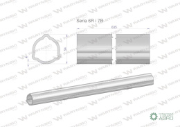 Rura zewnętrzna Seria 6R i 7R do wału 760 przegubowo-teleskopowego 54x4 mm 635 mm WARYŃSKI