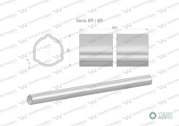 Rura zewnętrzna Seria 8R i 9R do wału 1010 przegubowo-teleskopowego 63x4 mm 885 mm WARYŃSKI