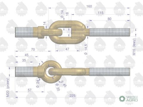 Śruba oczkowa łańcucha bocznego C-360 ORYGINAŁ URSUS Śruba oczkowa łańcucha bocznego C-360 ORYGINAŁ URSUS