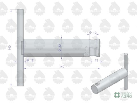 Sworzeń widłaka zaczepu dolnego C-360 ORYGINAŁ URSUS Sworzeń widłaka zaczepu dolnego C-360 ORYGINAŁ URSUS