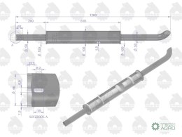 Tłumik okrągły długi 5.4kg 1280mm C-360 EMALIA ORYGINAŁ URSUS