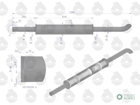 TŁUMIK EMAL.OKR.C360 URSUS 1280MM TŁUMIK EMAL.OKR.C360 URSUS 1280MM
