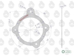 Uszczelka pokrywy licznika motogodzin krążelit 0.8mm C-330 ( sprzedawane po 10 ) ORYGINAŁ URSUS