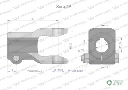 Widłak na wpust 8 śr.otw.25mm - 23.8X61.3 Seria 2R Waryński