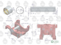 Wspornik osi przedniej kompletny z sworzniem 3128585M91, 1670974M MF-3 ORYGINAŁ URSUS