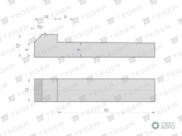 Klin z noskiem 12x8x50 TEGER ,