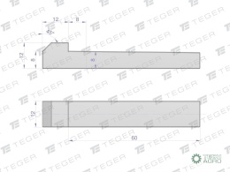 Klin z noskiem 12x8x60 TEGER,