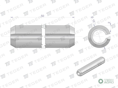 Kołek sprężysty 10x50 TEGER,