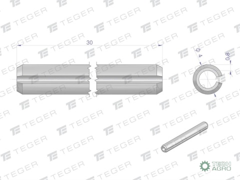 Kołek sprężysty 4x30 TEGER,